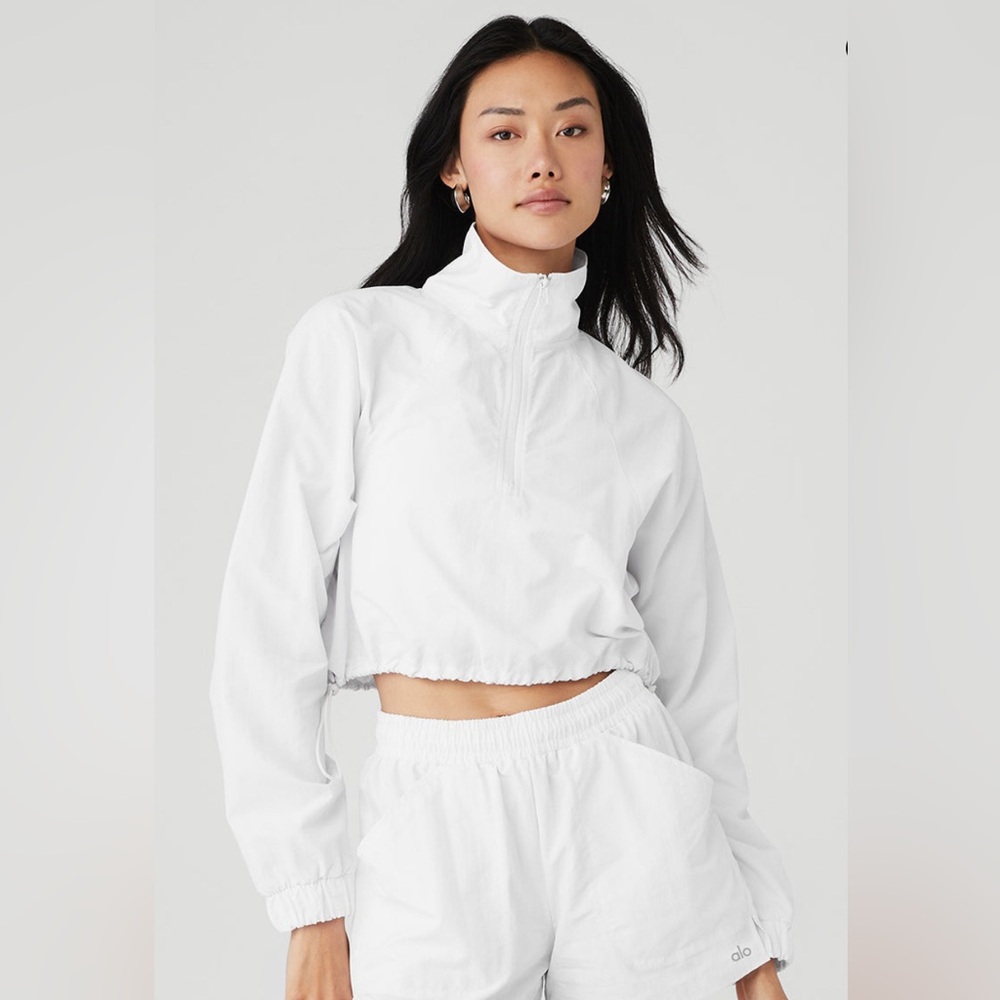 ALO 1/4 Zip Alumni Pullover (XS - white)